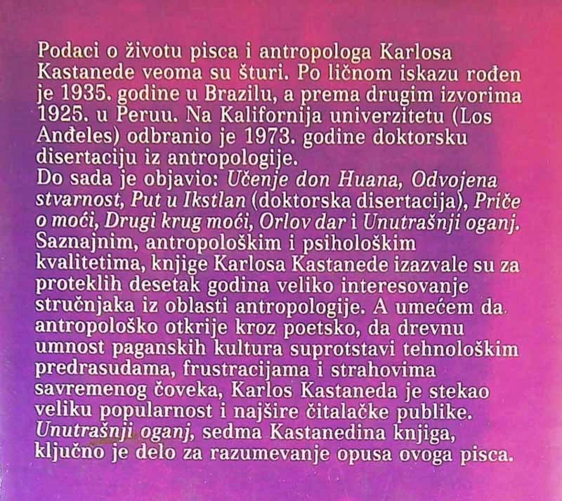 UNUTRAŠNJI OGANJ, Karlos Kastaneda (v srbskem jeziku)