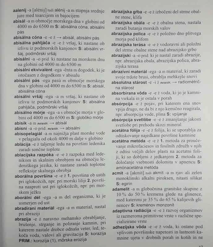 GEOLOŠKI TERMINOLOŠKI SLOVAR, več avtorjev