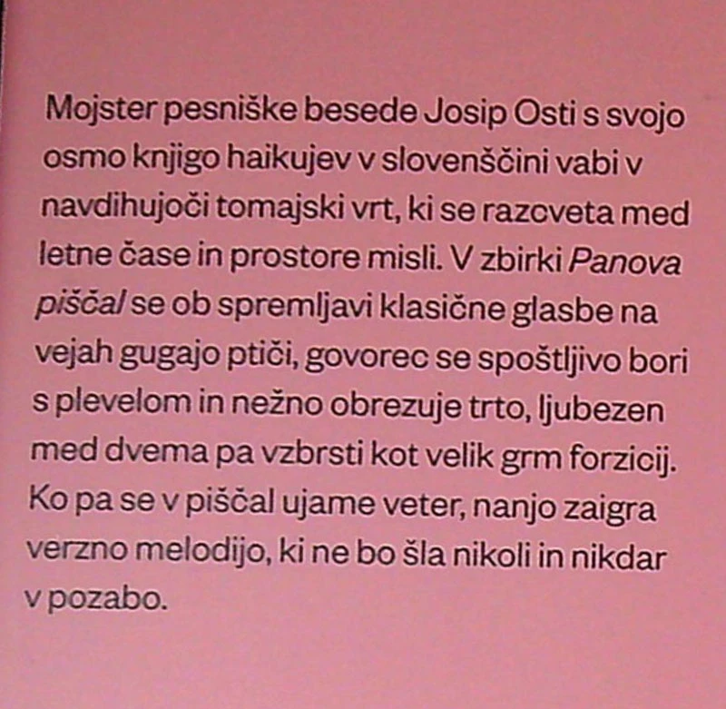 PANOVA PIŠČAL, Josip Osti