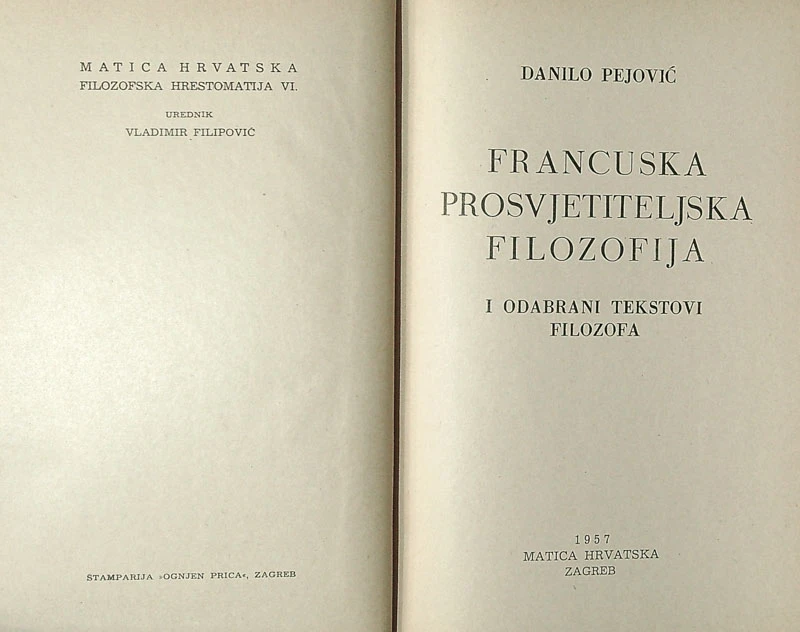 FRANCUSKA PROSVJETITELJSKA FILOZOFIJA, Danilo Pejović