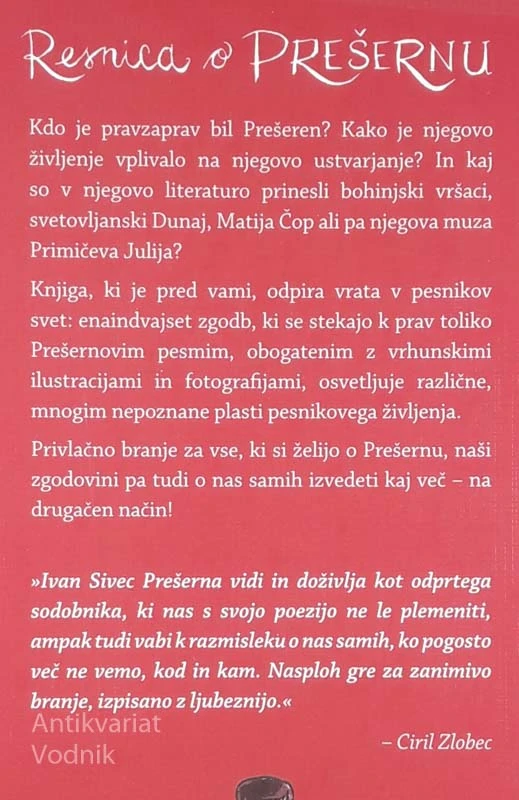 RESNICA O PREŠERNU, Ivan Sivec