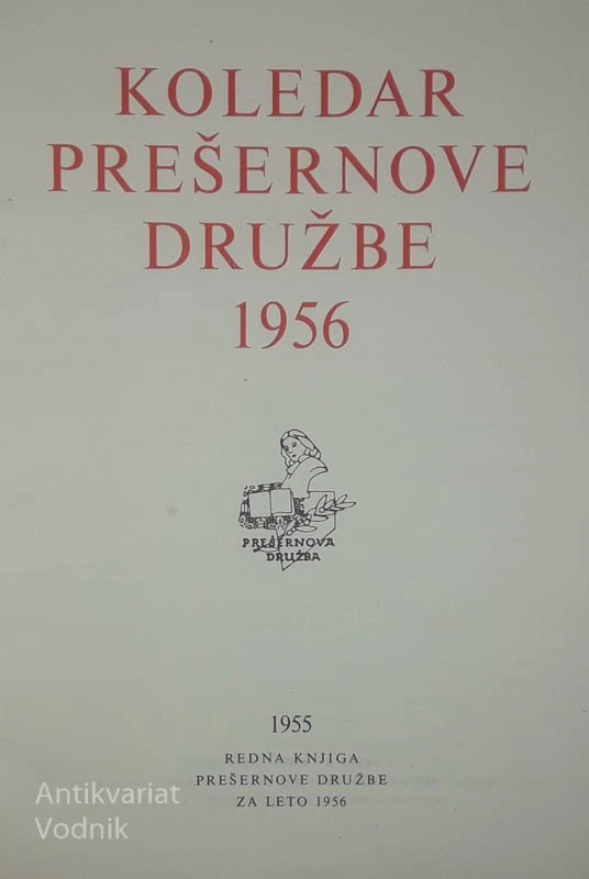 KOLEDAR PREŠERNOVE DRUŽBE 1956