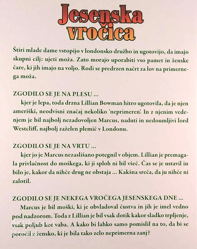 JESENSKA VROČICA, Lisa Kleypas