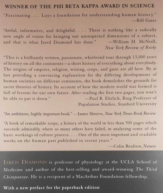 GUNS, GERMS, AND STEEL, Jared Diamond