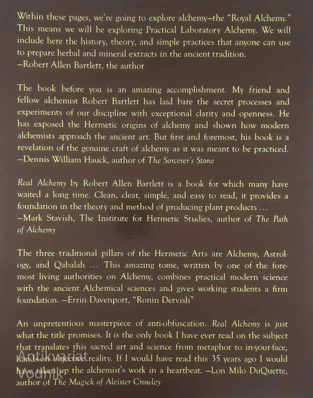 REAL ALCHEMY; A PRIMER OF PRACTICAL ALCHEMY, Robert Allen Bartlett