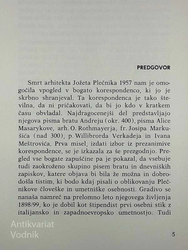 ARH. JOŽE PLEČNIK V ITALIJI 1898-99, France Stele