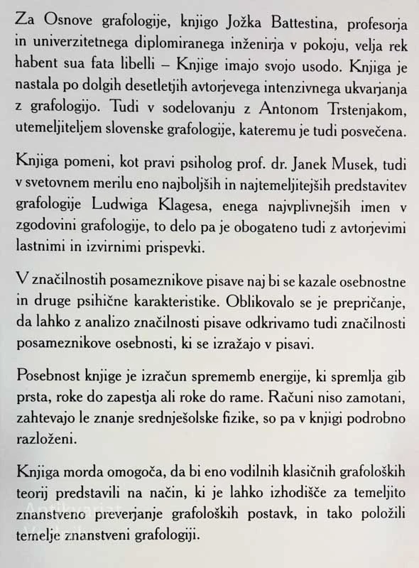 OSNOVE GRAFOLOGIJE, Jožko Battestin