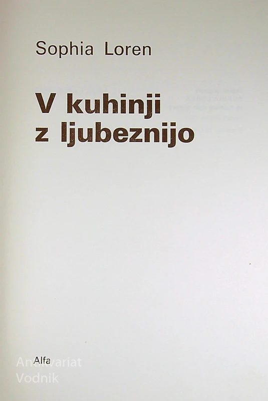 V KUHINJI Z LJUBEZNIJO, Sophia Loren