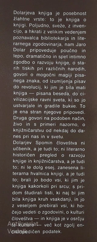 SPOMIN ČLOVEŠTVA, Jaro Dolar