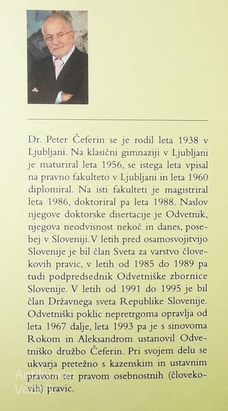 ODVETNIŠKA ZBORNICA SLOVENIJE, Dr. Peter Čeferin