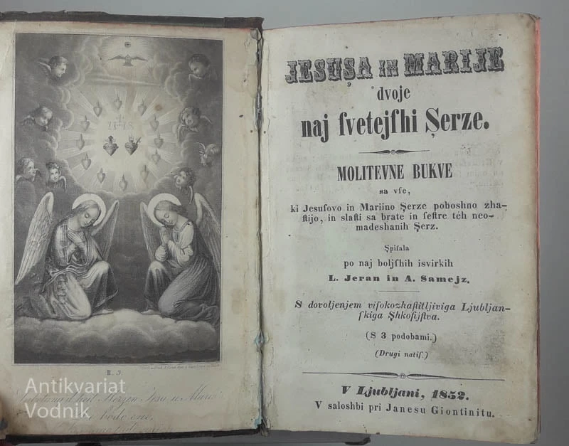 JESUSA IN MARIJE DVOJE NAJ FVETEJFHI SERZE, L. Jeran in A. Samejz