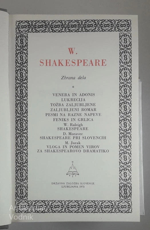 WILLIAM SHAKESPEARE; ZBRANA DELA