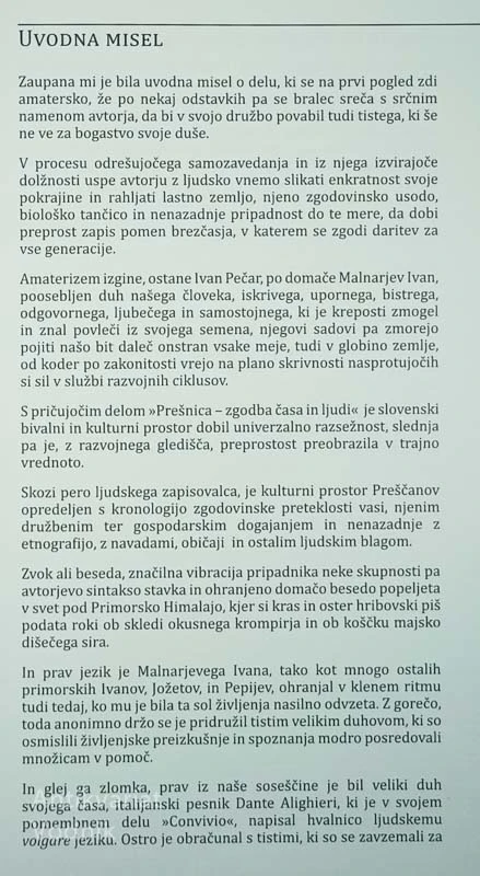 PREŠNICA; ZGODBA ČASA IN LJUDI, Ivan Pečar