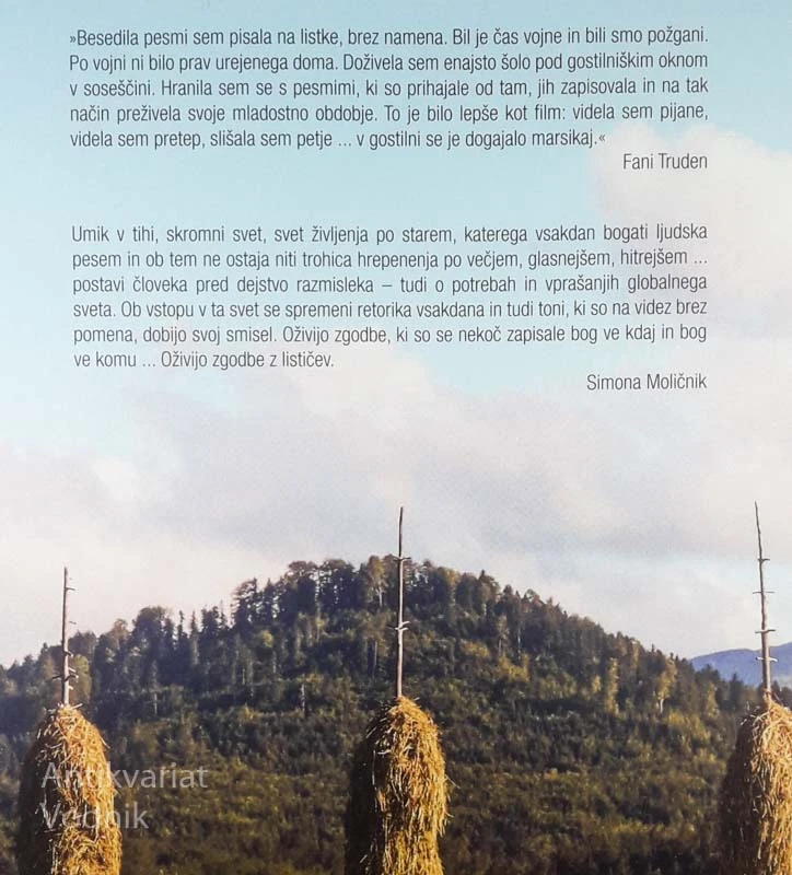 SMO SLIŠALI PTIČICE PETI; ZBIRKA PESMI IZ LOŠKE DOLINE