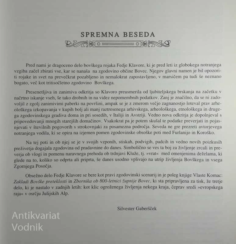 KDO DAL PODOBO JE BOVŠKEMU, Fedja Klavora
