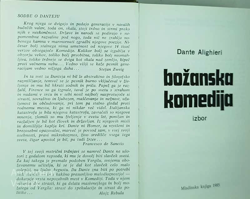BOŽANSKA KOMEDIJA, Dante Alighieri