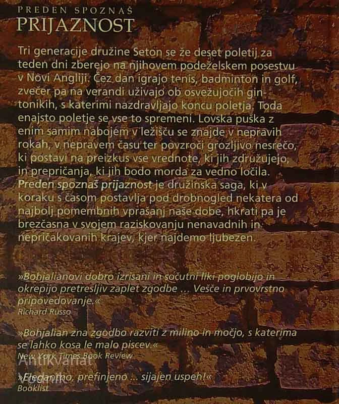 PREDEN SPOZNAŠ PRIJAZNOST, Chris Bohjalian