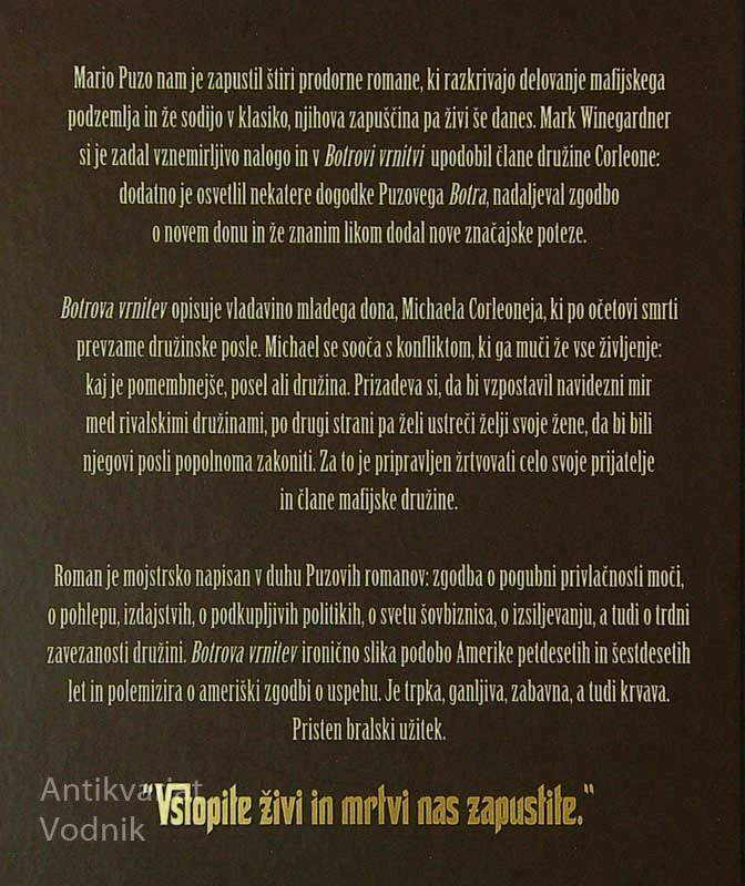BOTROVA VRNITEV, Mark Winegardner