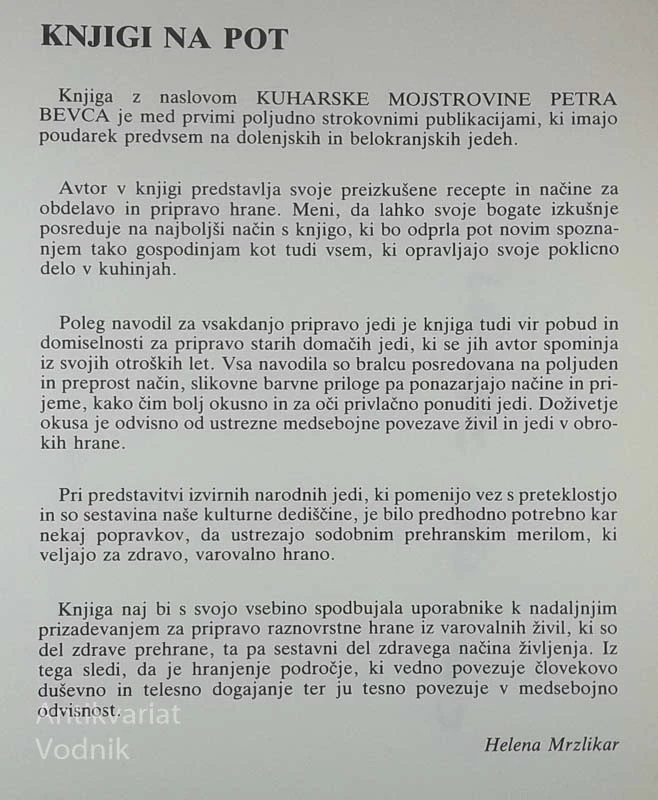 KUHARSKE MOJSTROVINE PETRA BEVCA