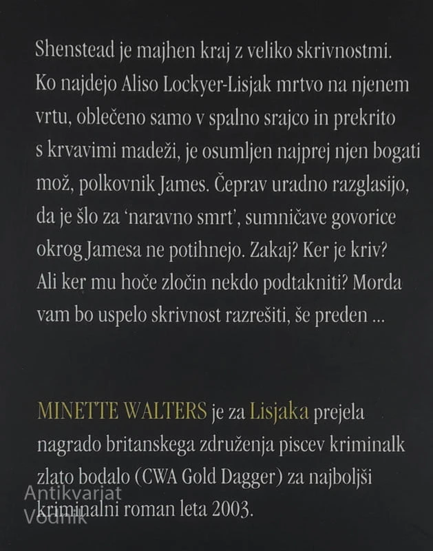LISJAK, Minette Walters