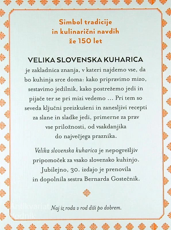 VELIKA SLOVENSKA KUHARICA, s. Felicita Kalinšek
