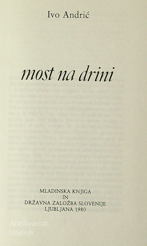MOST NA DRINI, Ivo Andrić
