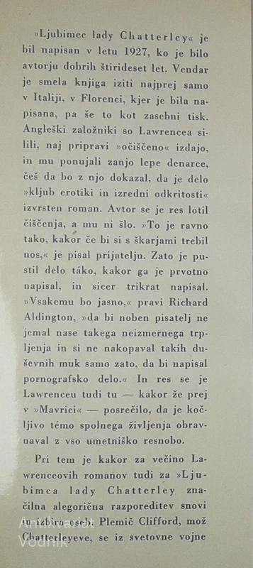 LJUBIMEC LADY CHATTERLEY, D. H. Lawrence