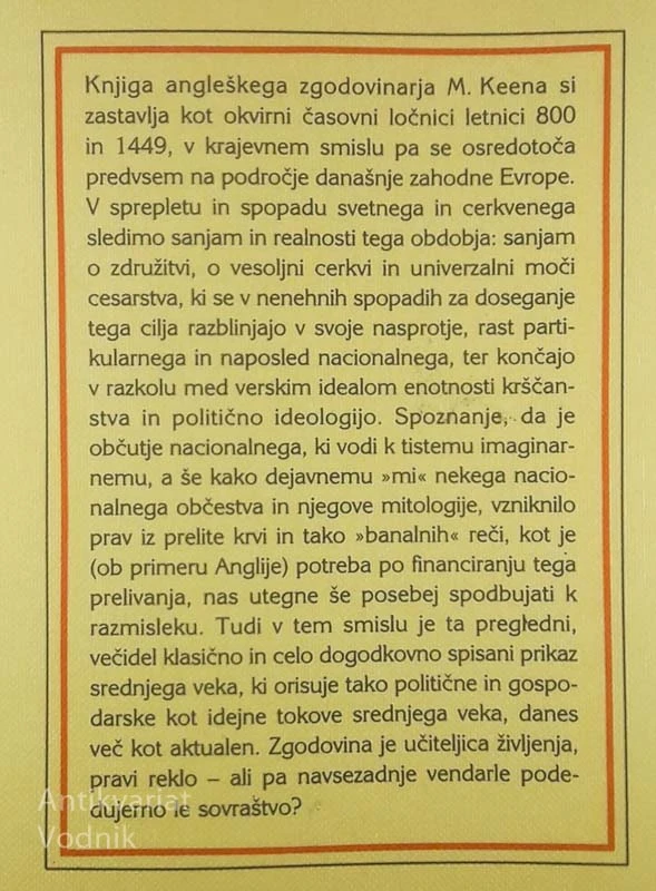 SREDNJEVEŠKA EVROPA, Maurice Keen