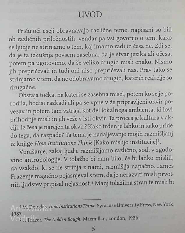 MISELNI SLOGI; KRITIČNI ESEJI, Mary Douglas