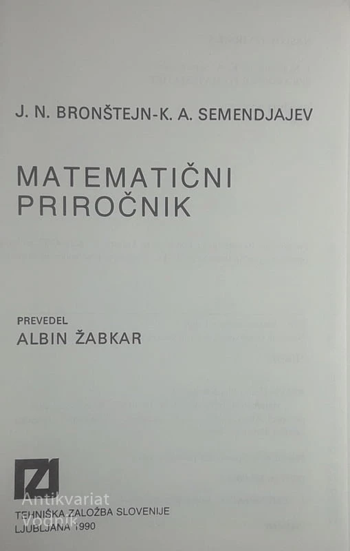 MATEMATIČNI PRIROČNIK, Bronštejn-Semendjajev