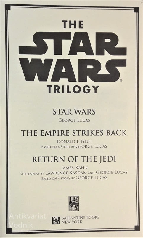 THE STAR WAR, TRILOGY, po novelah George Lucas