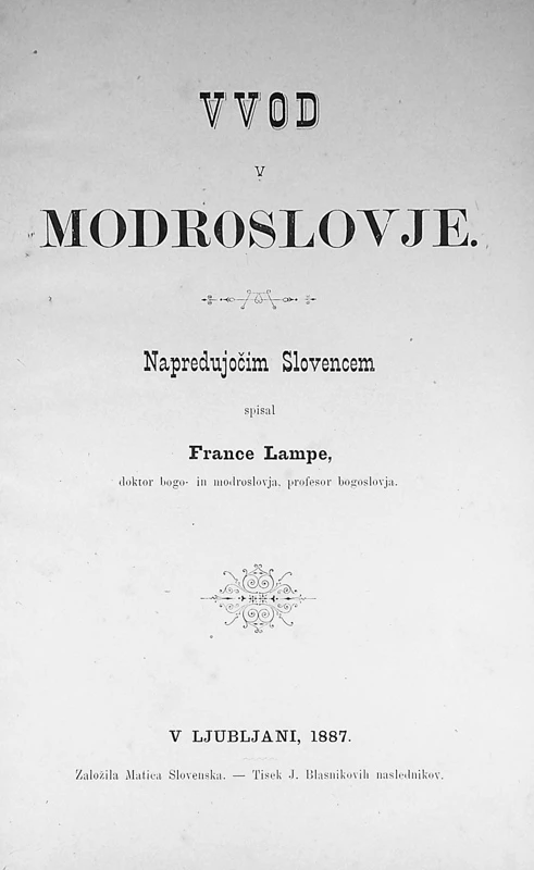 UVOD V MODROSLOVJE, France Lampe