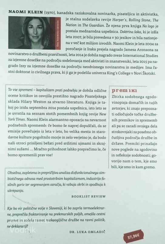 TO VSE SPREMENI; KAPITALIZEM PROTI PODNEBJU, Naomi Klein