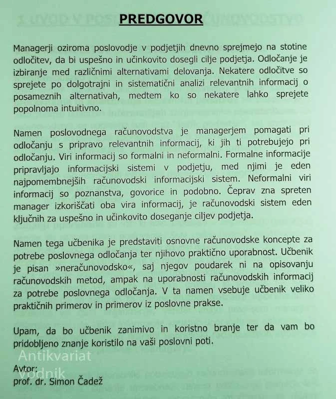 TEMELJI POSLOVODNEGA RAČUNOVODSTVA, Simon Čadež