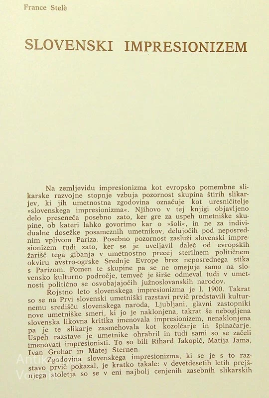 SLOVENSKI IMPRESIONISTI, France Stele