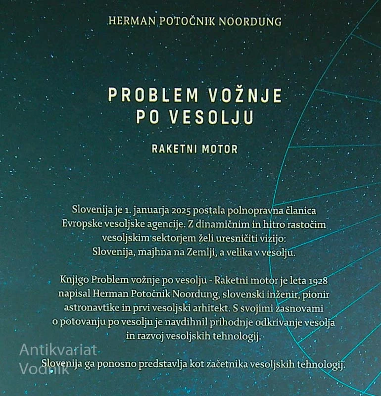 PROBLEM VOŽNJE PO VESOLJU; RAKETNI MOTOR, Herman Potočnik Noordung