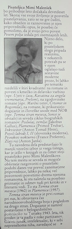 PLAMENICA, Mimi Malenšek