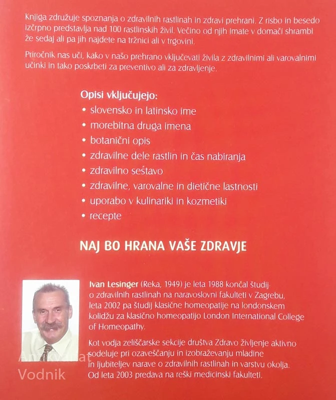 ZDRAVILNOST ZELENJAVE, SADJA IN ZAČIMB, Ivan Lesinger