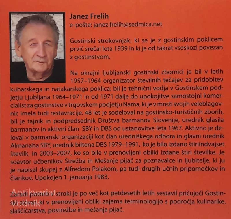 GOSTINSKI SLOVAR s slov., nem., franc., angl. poim. bes., Janez Frelih