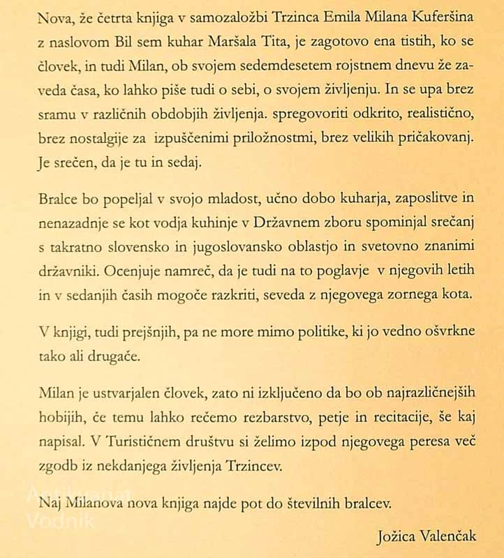 BIL SEM KUHAR MARŠALA TITA, Emil Milan Kuferšin