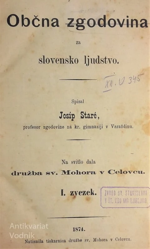 OBČA ZGODOVINA ZA SLOVENSKO LJUDSTVO, Josip Stare