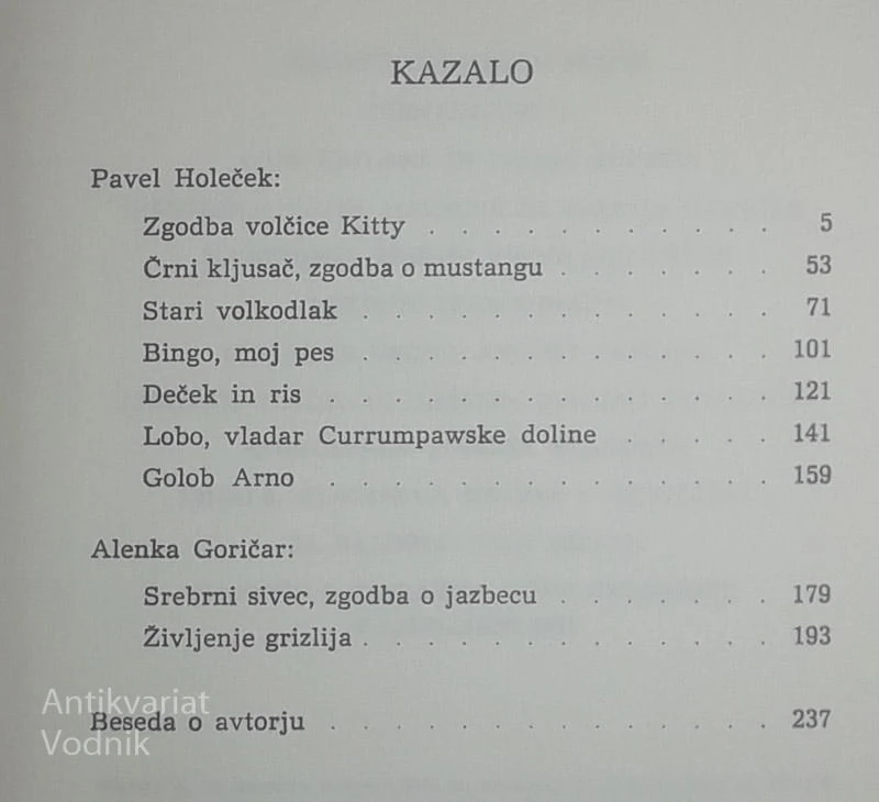 ČRNI KLJUSAČ IN DRUGE ZGODBE, Ernest Thompson Seton