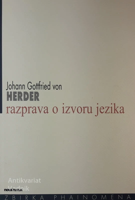 RAZPRAVA O IZVORU JEZIKA, Johann Gottfried von Herder