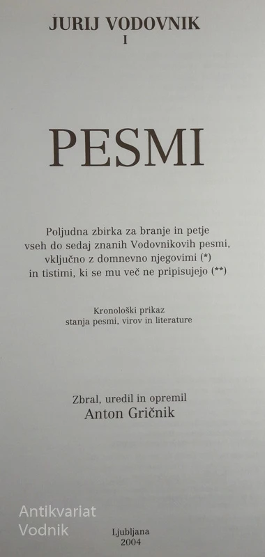 PESMI, Jurij Vodovnik