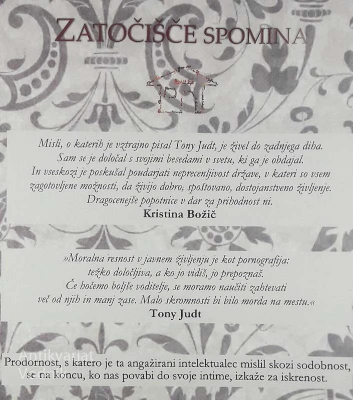 ZATOČIŠČE SPOMINA, Tony Judt