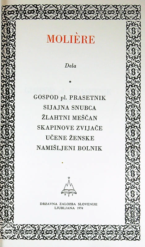 MOLIERE, zbrana dela