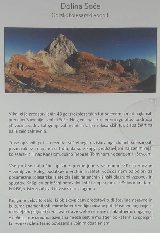 DOLINA SOČE; GORSKOKOLESARSKI VODNIK, Leon Leban