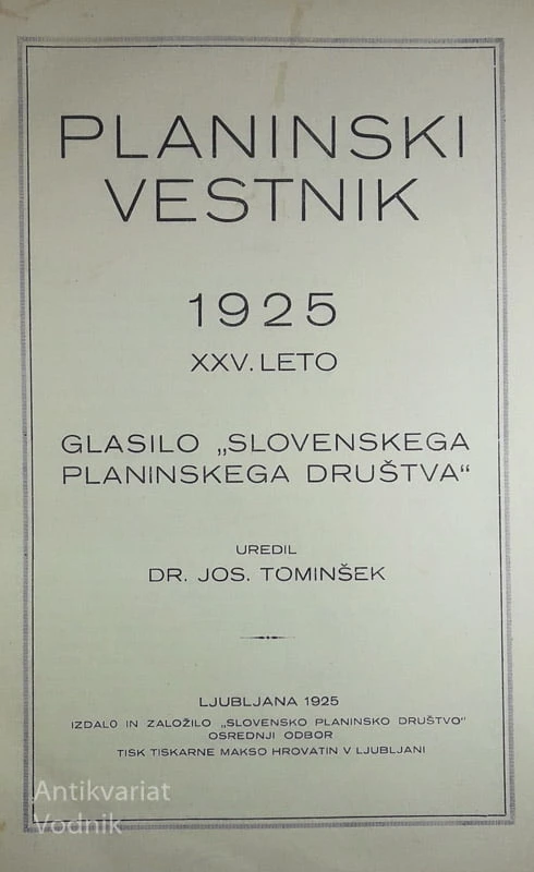 PLANINSKI VESTNIK 1925