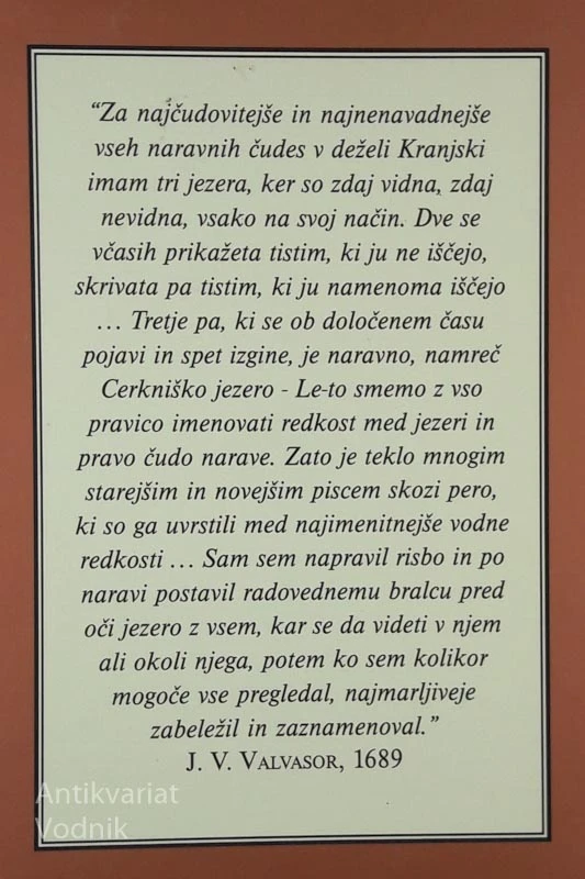 JEZERO, KI IZGINJA: monografija o Cerkniškem jezeru