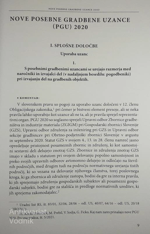 NOVE POSEBNE GRADBENE UZANCE (PGU) 2020, več avtorjev